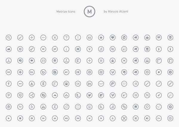 灰色风格Metro图标Metrize
