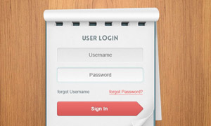 记事本风格用户登录界面PSD源文件/HTML代码