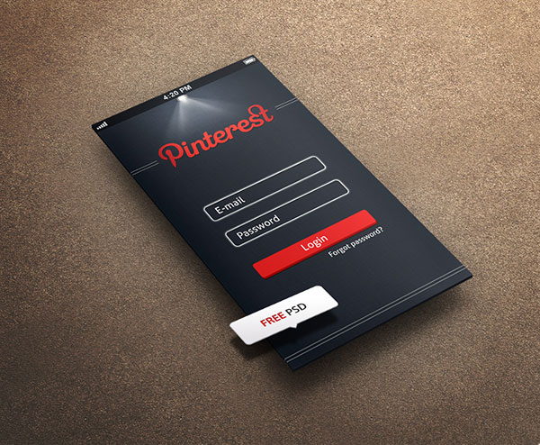 Pintrest iPhone 5登录界面